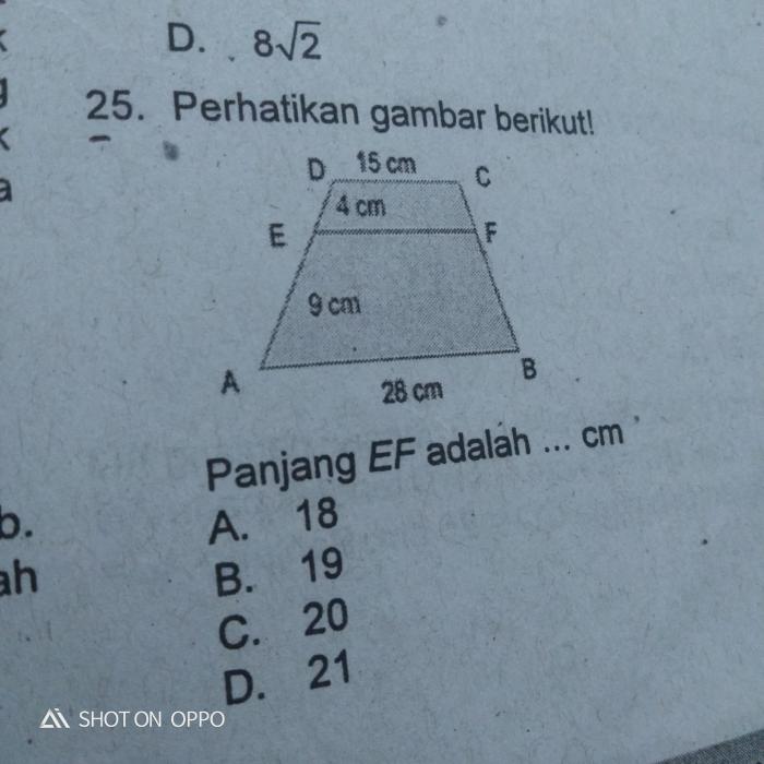 perhatikan gambar panjang de adalah