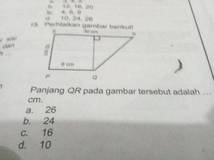 Perhatikan gambar berikut panjang qr adalah