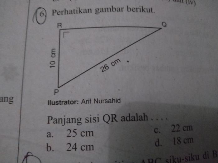 Perhatikan gambar berikut panjang qr adalah