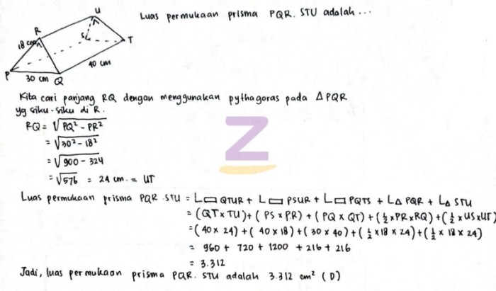 perhatikan gambar prisma berikut