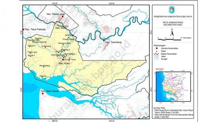 raya kubu kabupaten mengenal geografis peta kuburaya kalimantan wisata