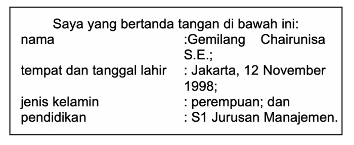 penulisan identitas yang benar terbaru