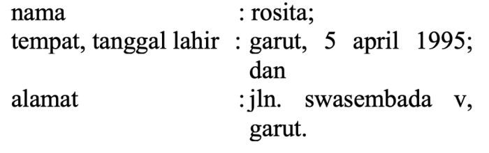 penulisan identitas yang benar