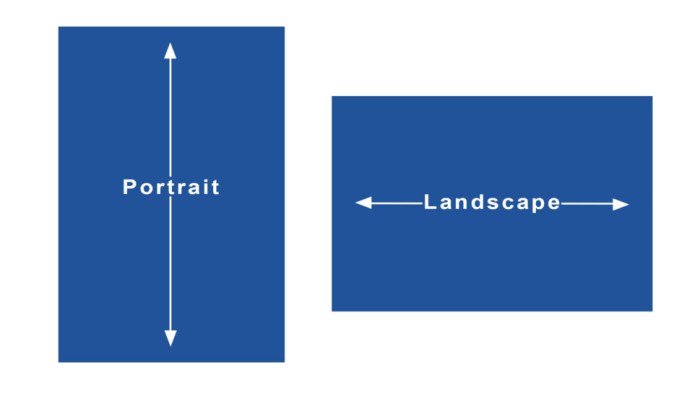 beda portrait dan landscape