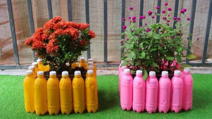 botol bekas garden vertical dan praktis merawat plastik ilmubudidaya selain digunakan sangat