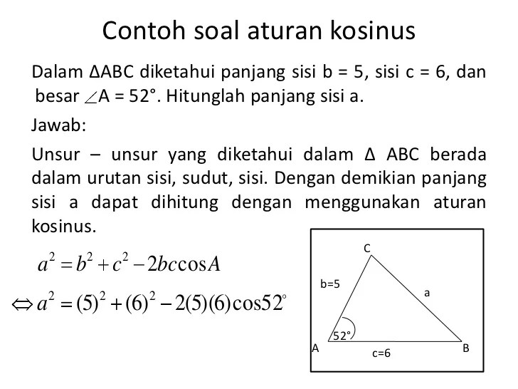 contoh soal aturan cosinus terbaru