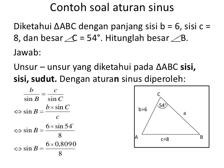 aturan cosinus soal sinus beserta jawabannya