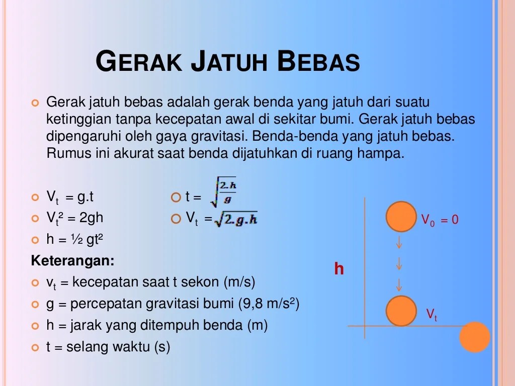 Contoh soal gerak jatuh bebas dan jawabannya