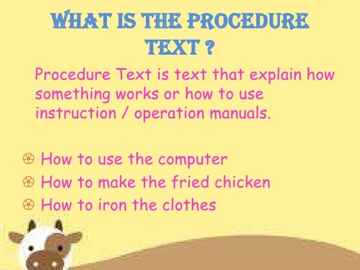 generic structure of procedure text