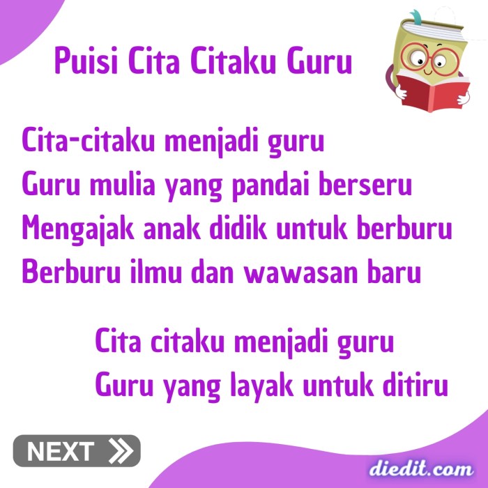 puisi cita citaku ingin menjadi guru terbaru