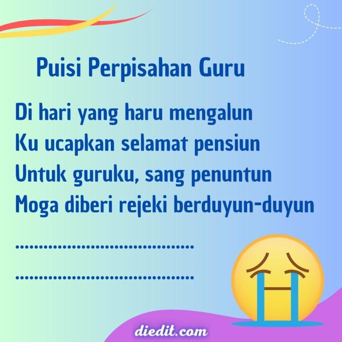 puisi perpisahan kelas 6 untuk guru terbaru