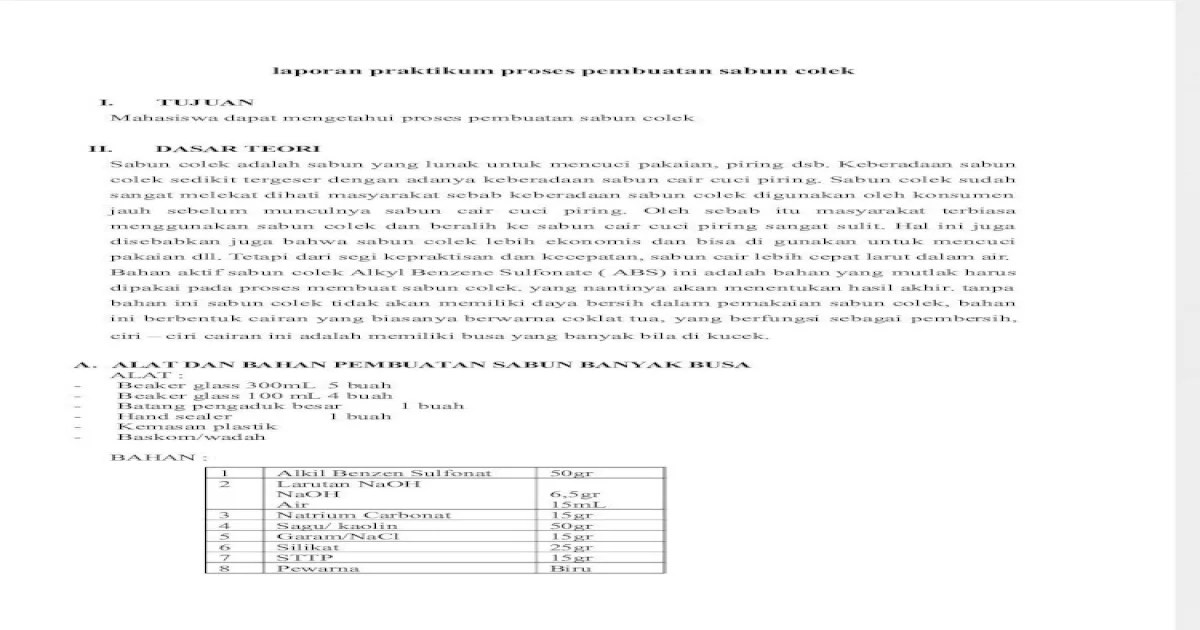 laporan praktikum pembuatan sabun