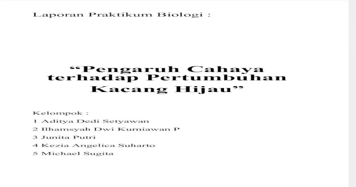 laporan praktikum kacang hijau pdf