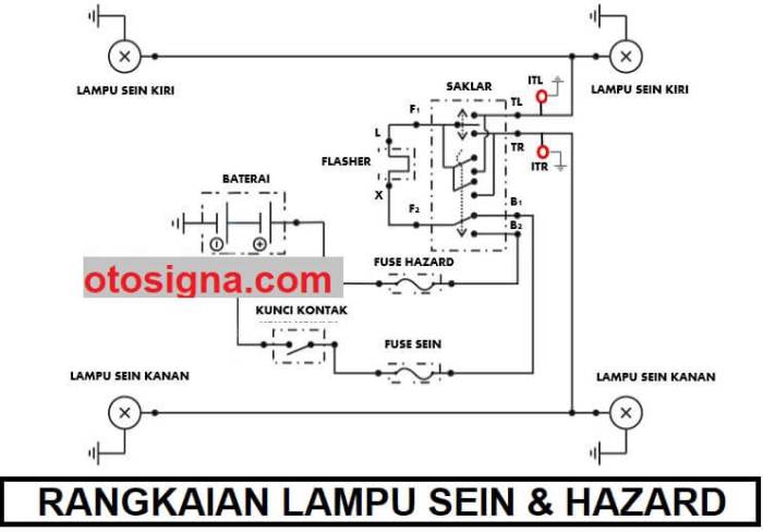 rangkaian lampu rem sepeda motor