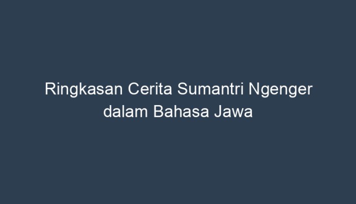 cerita wayang sumantri ngenger