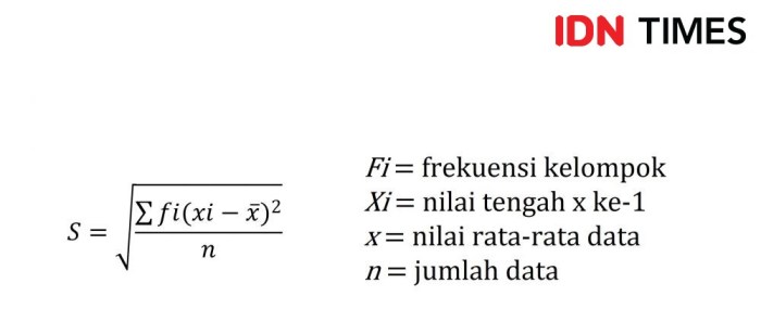 simpangan baku data kelompok