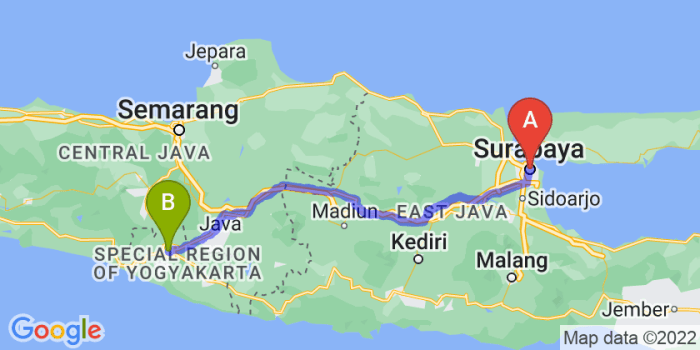 jogja surabaya berapa kilo terbaru