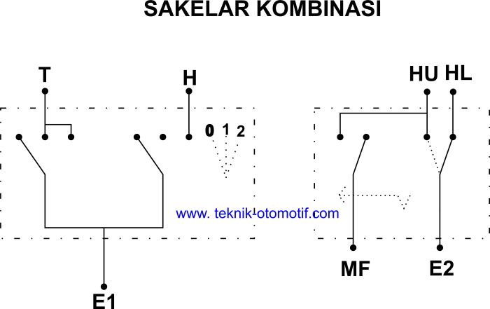 Rangkaian lampu kepala pengendali negatif