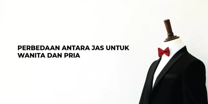 perbedaan jas wanita dan pria terbaru