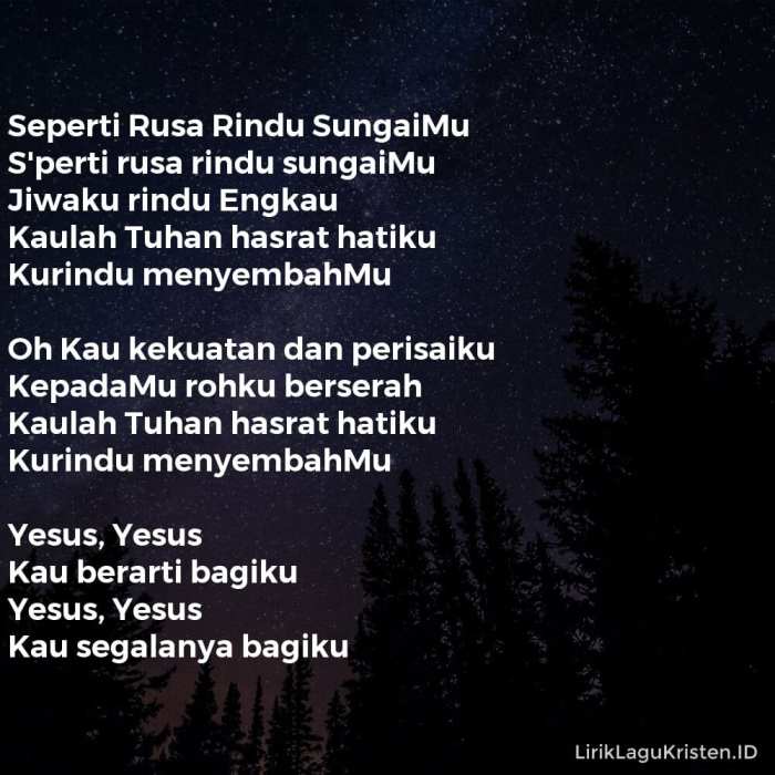 lirik seperti rusa rindu terbaru