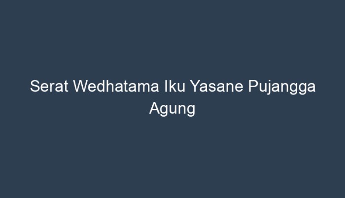 serat wedhatama iku anggitane terbaru