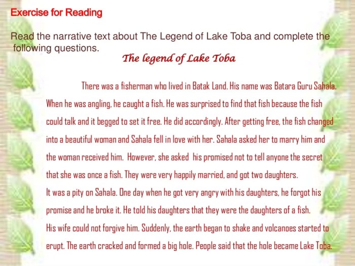 the legend of toba lake narrative text terbaru
