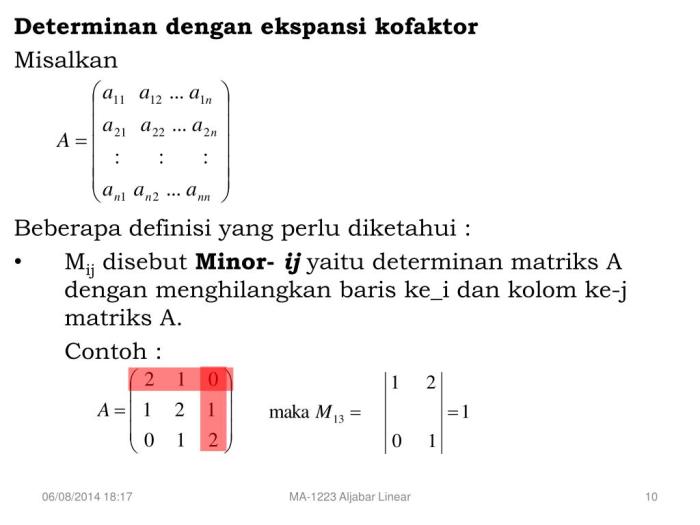 tentukan determinan matriks berikut ini terbaru