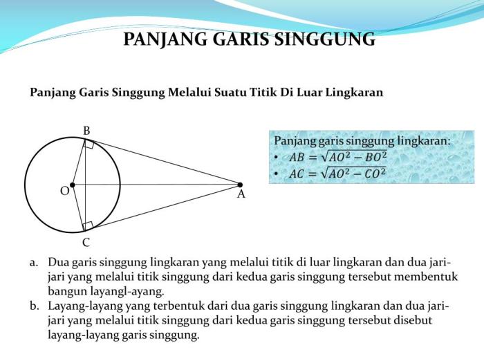 garis singgung persekutuan panjang lingkaran dunia matematika