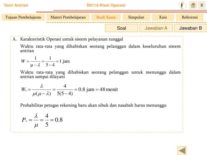 contoh soal teori antrian dan jawabannya