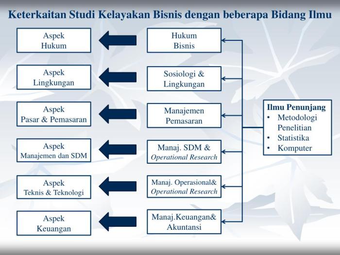 aspek keuangan bisnis kelayakan studi sarno