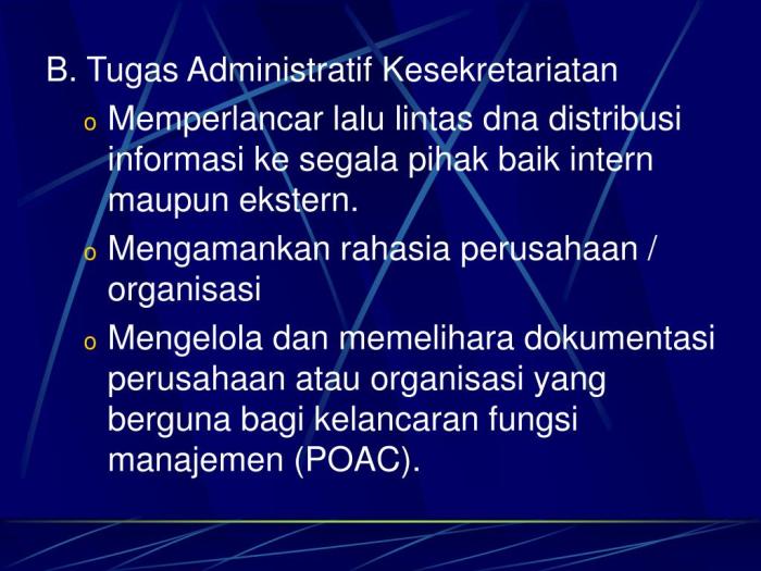 tugas kesekretariatan dalam kepanitiaan