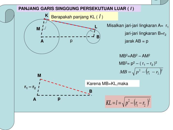 panjang garis singgung lingkaran terbaru