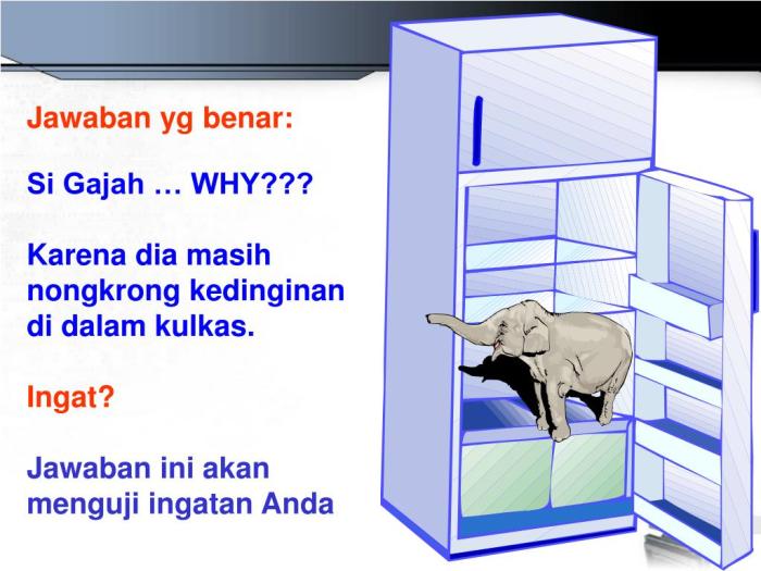 teka teki gajah masuk kulkas