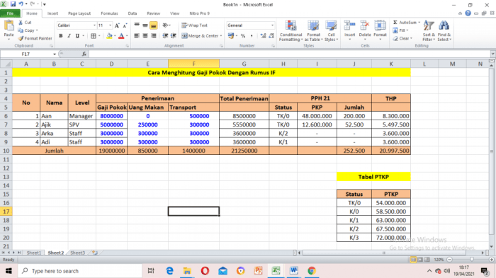 laporan gaji karyawan excel