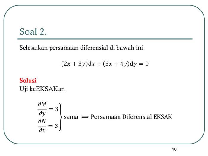 contoh soal persamaan diferensial eksak terbaru