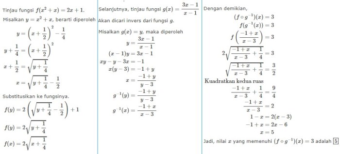 soal tentang fungsi invers terbaru