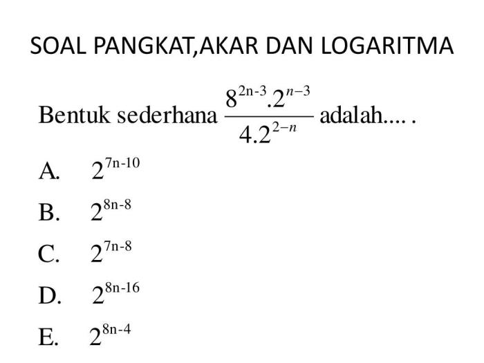 Bentuk pangkat akar dan logaritma kelas 10