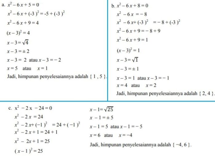 soal persamaan kuadrat pemfaktoran terbaru