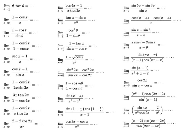 soal soal limit trigonometri terbaru