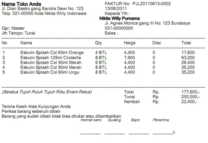 struk belanja kumpulin barang yuk belanjaan