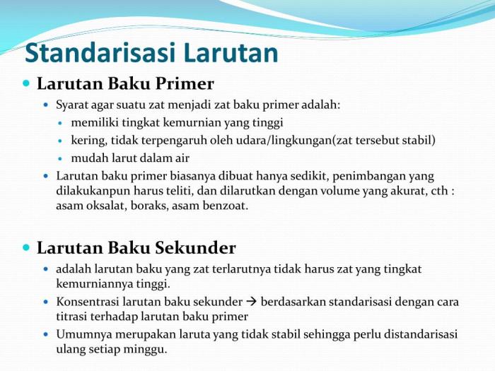 larutan standar volumetri titrasi sekunder proses