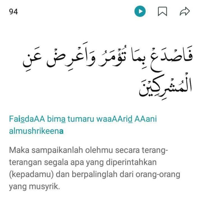 surat al hijr ayat 94 dan artinya terbaru