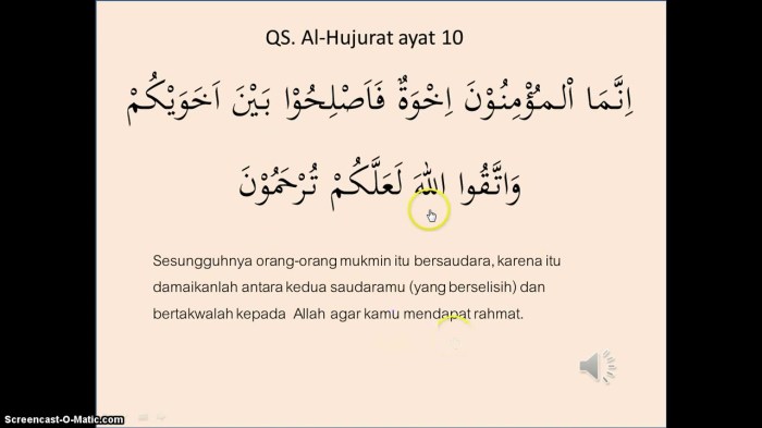 al hujurat ayat 10 sampai 13 terbaru