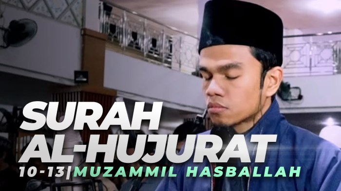 hujurat ayat hukum surah tajwid quran pengajaran penjelasan arti artinya