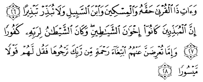 surat al isra ayat 26 30