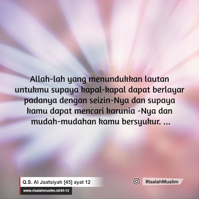 surat al jatsiyah ayat 12