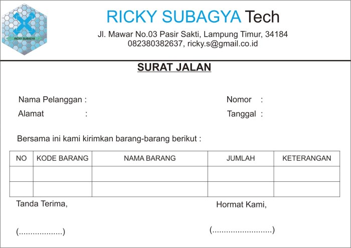 nama lain dari surat jalan adalah terbaru