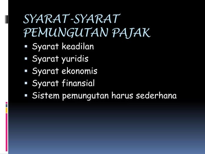 syarat syarat pemungutan pajak terbaru