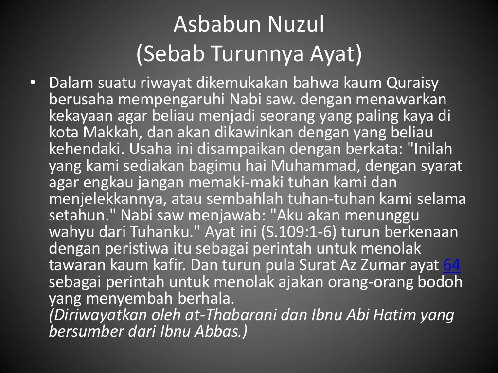 asbabun nuzul surat at takwir