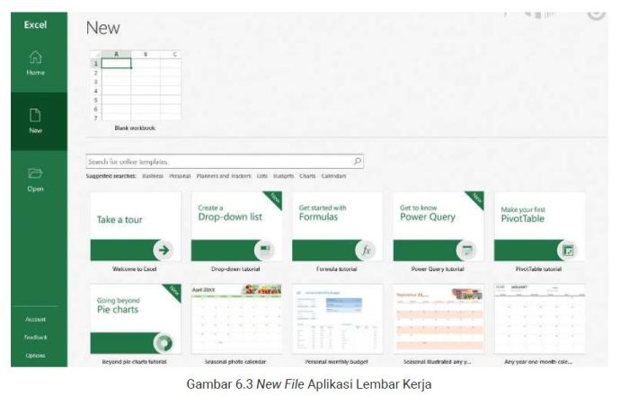 tampilan awal microsoft excel